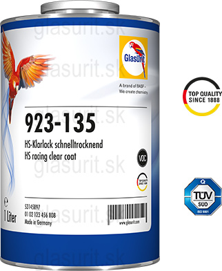 Glasurit 923-135 HS Bezfarebn lak VOC, Racing Clear