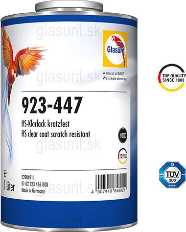 Glasurit 923-447 HS Bezfarebn lak VOC, odoln voi krabancom